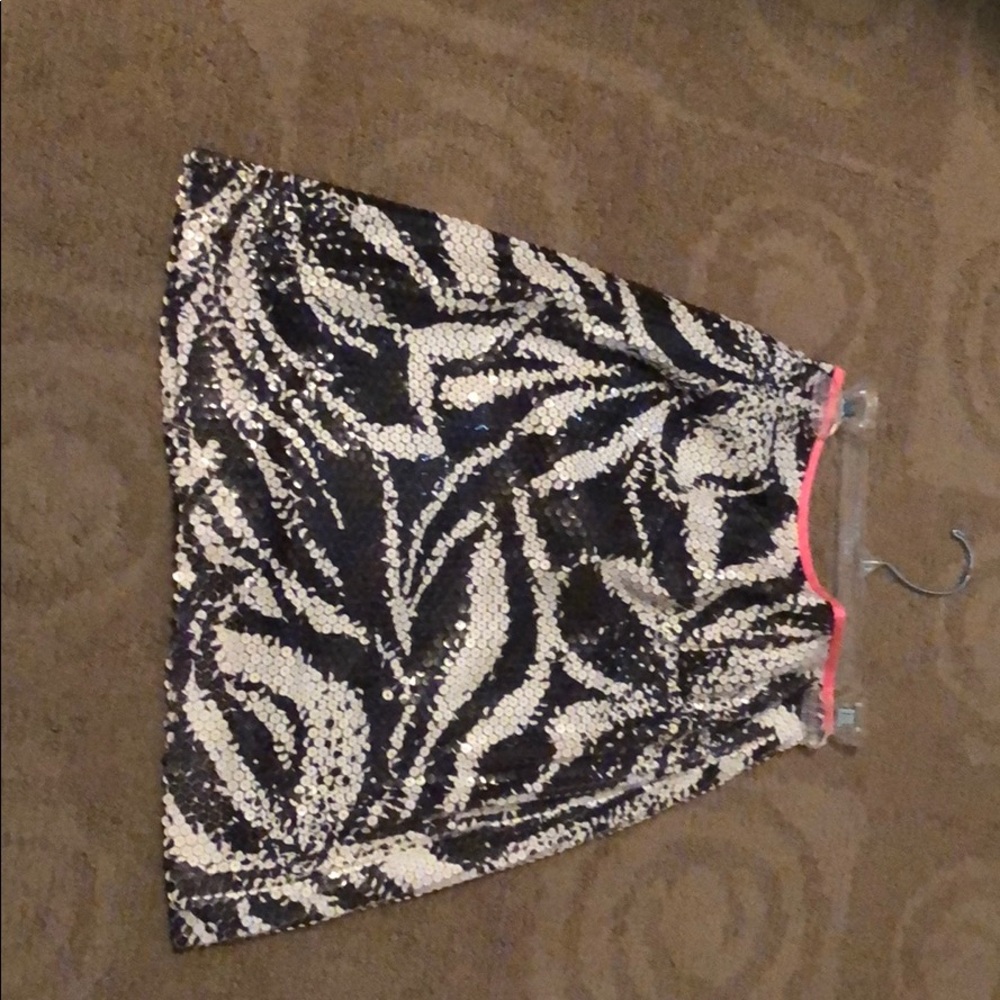 Lilly pulitzer Harvey black and white sequin skirt